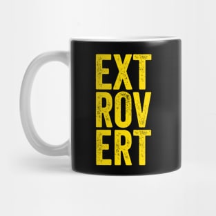 Extrovert - Yellow Distressed Typographic Gift Mug